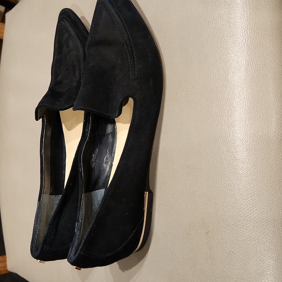 Black Suede Pointed Toe Flats Women's Size 8.5 - Picture 3 of 8